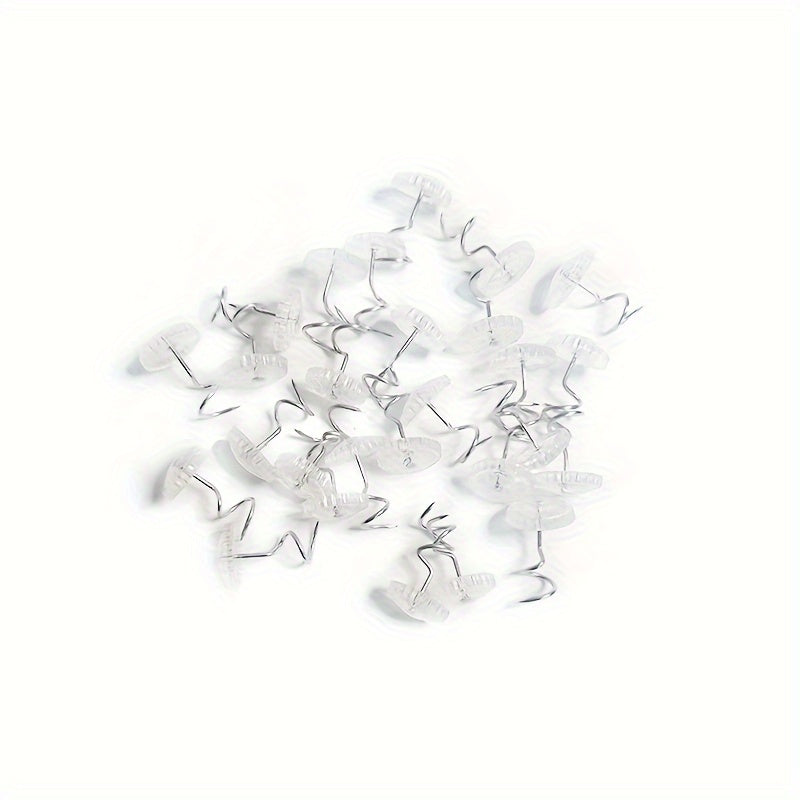 Set of 50 Spiral Twist Nails for Sofa Cushion Retainer Non-Slip Sheet Clips Metal Plastic