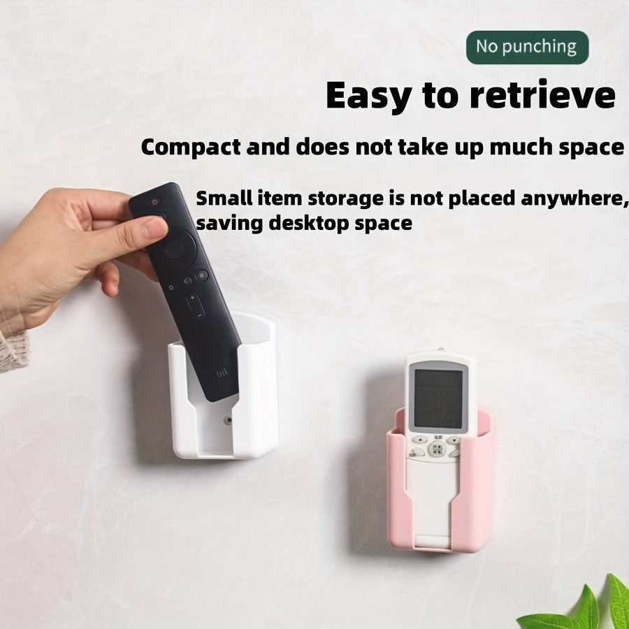 Wall-Mounted Remote Control Storage Box Adhesive Organizer for TV and Air Conditioner Racks