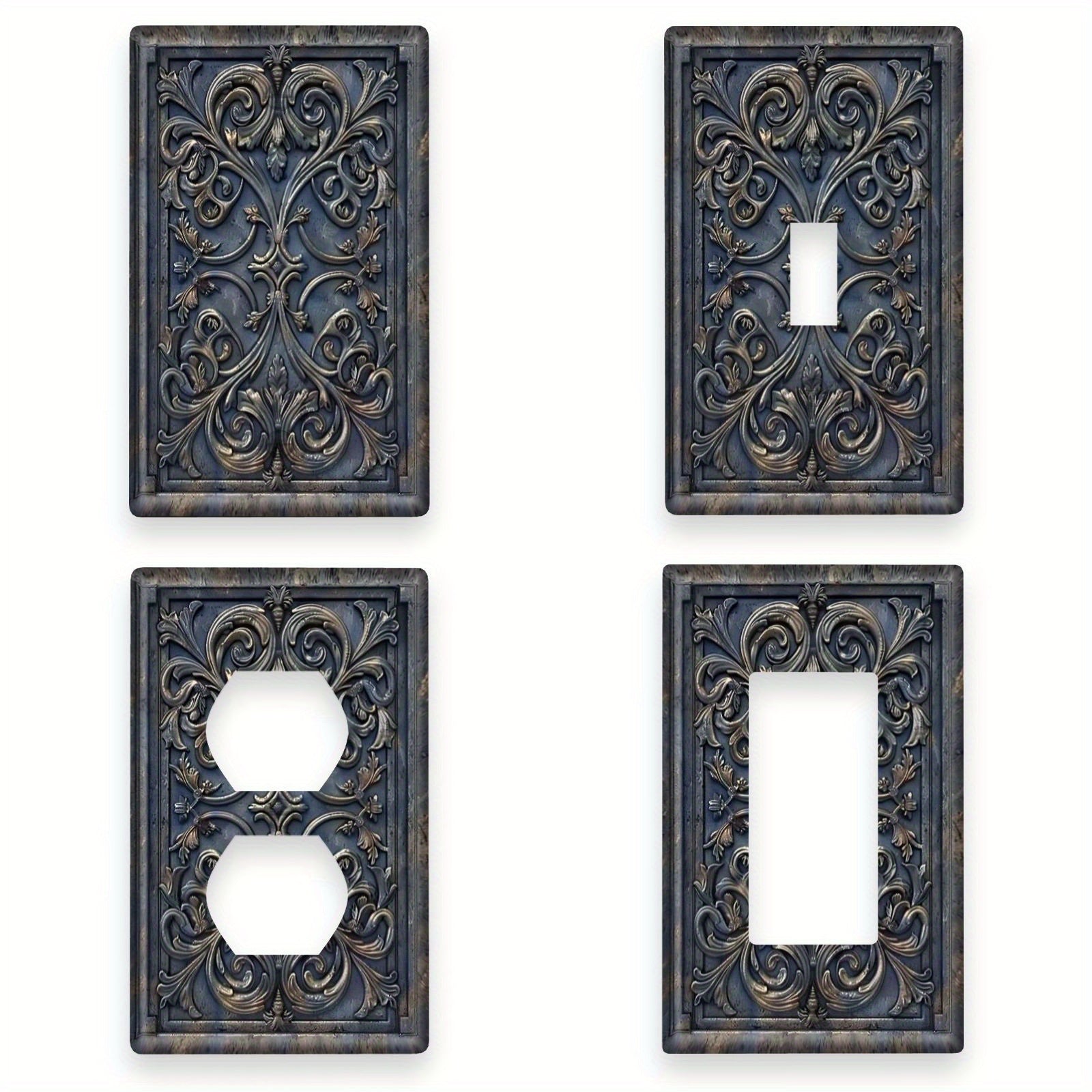 Blue Gray Decorative Light Switch Cover Easy to Clean Versatile