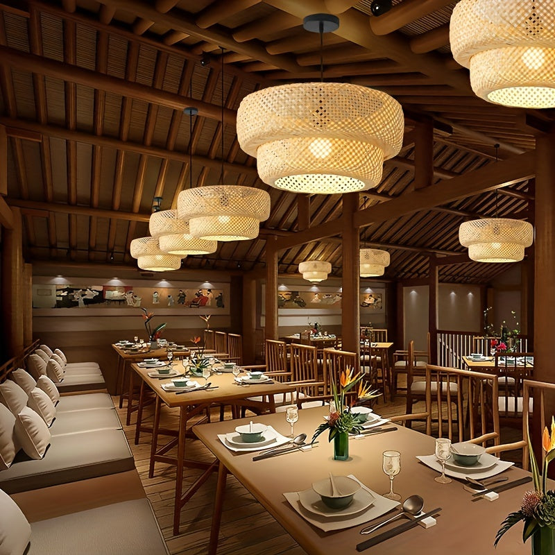 Bamboo Pendant Light for Living Rooms Hotels and Restaurants
