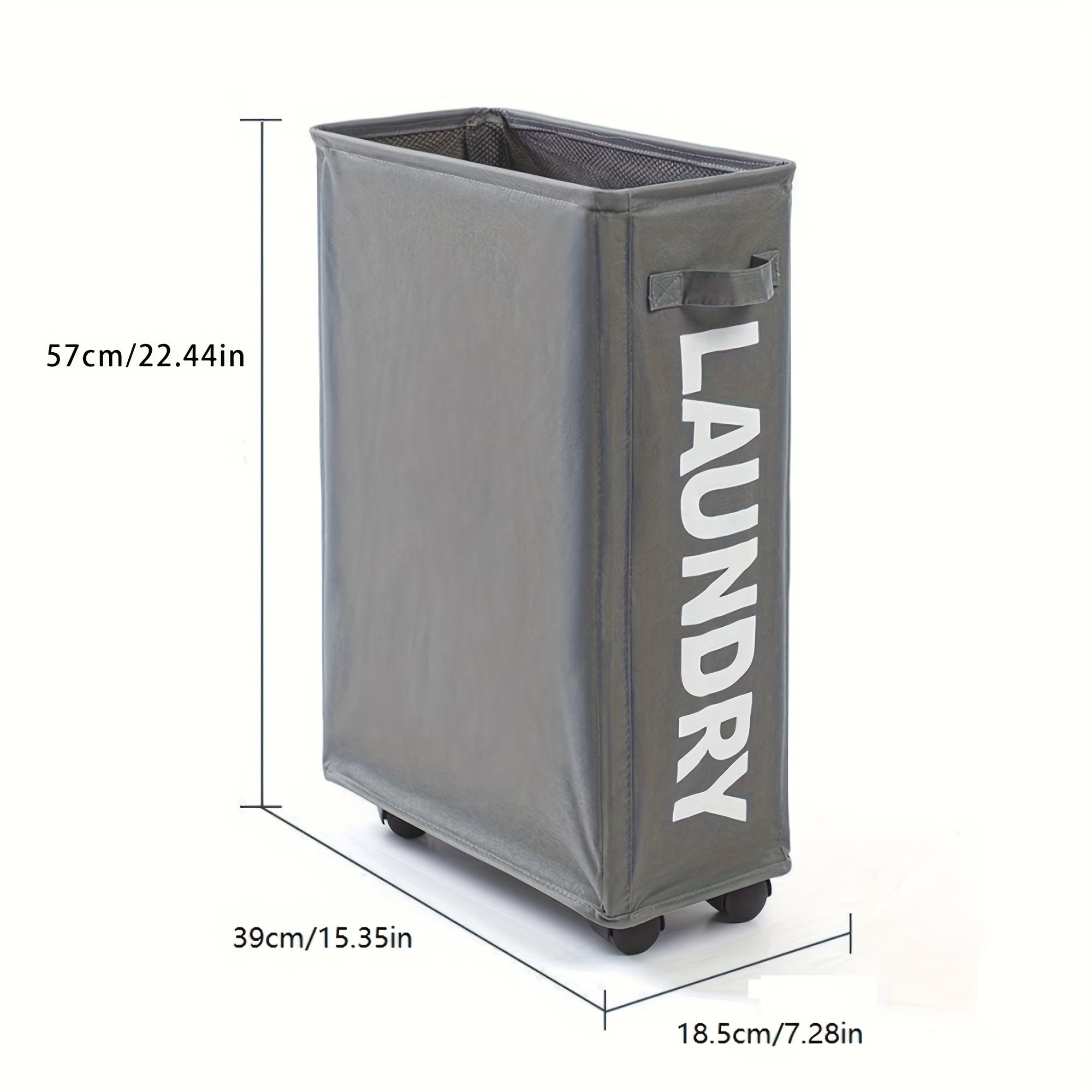 Laundry Basket with Wheels and Dustproof Mesh Cover for Clothes Transport and Sorting