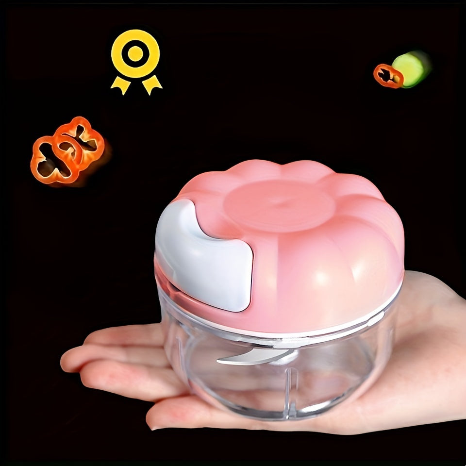 Manual Garlic Chopper Hand-Cranked Kitchen Gadget for Garlic Paste and Chopped Garlic