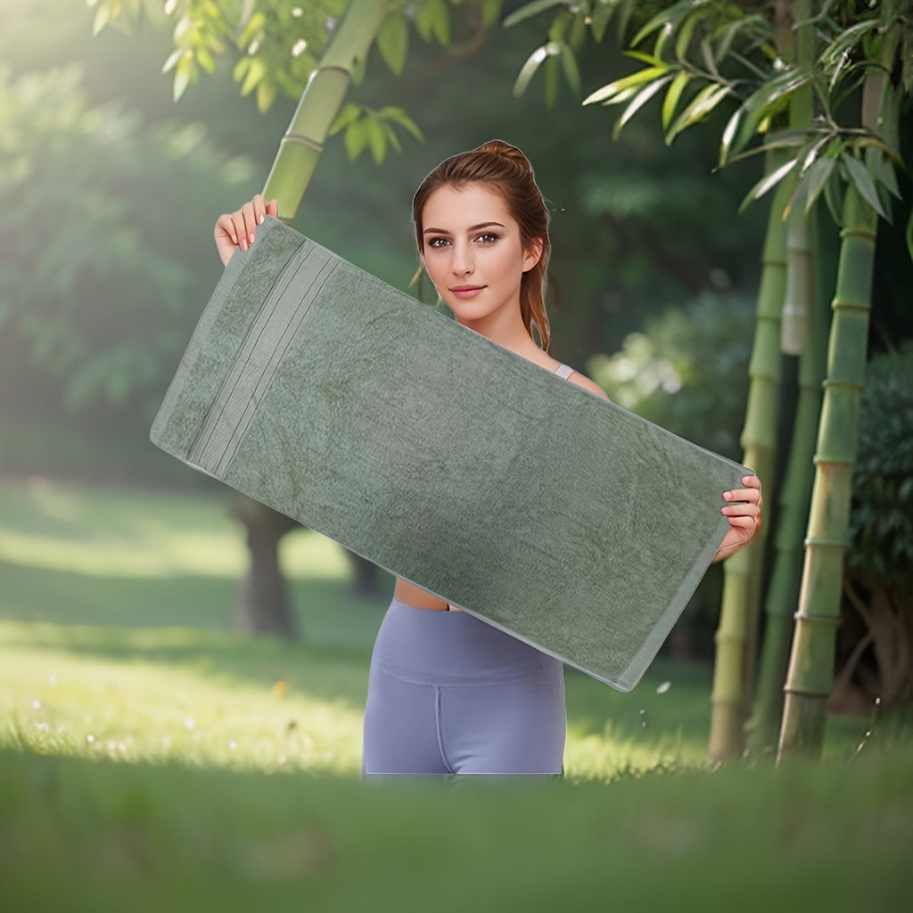 6-Donali bambuk tolasi qo‘l sochiq to‘plami 13.4x29 dyuym Yumshoq va sovuq bir rangli hammom uchun fitnes mehmonxona tashqi muhit