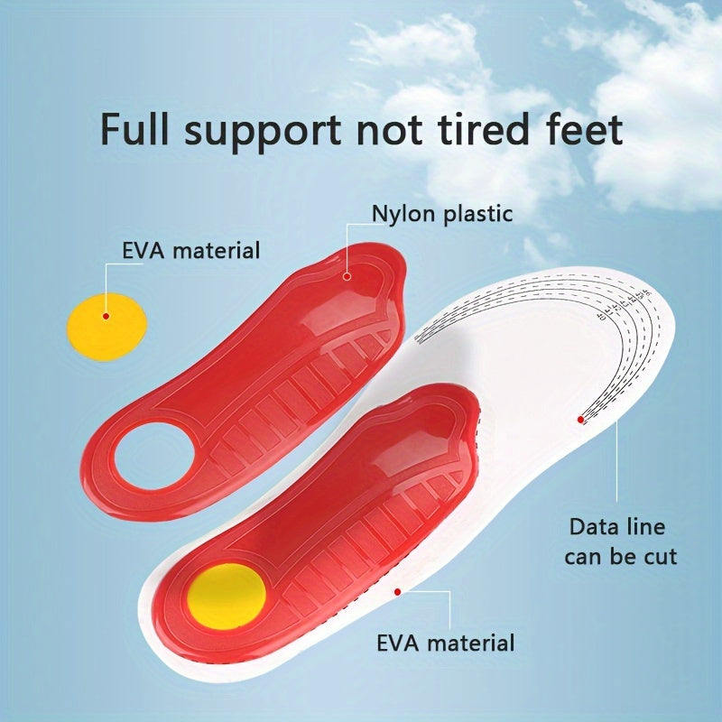 Unisex EVA Insoles for Flat Feet Arch Support Black Stabilizing Inserts