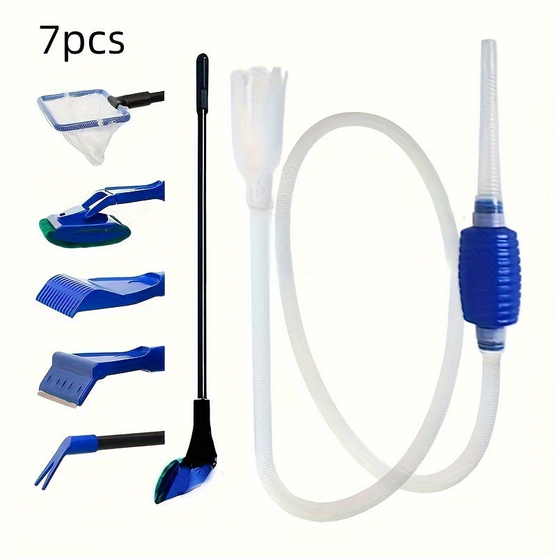 7-Piece Aquarium Maintenance Kit Water Changer Siphon Pump Sand Cleaner