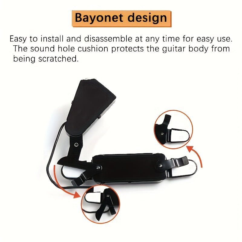 12-Hole Magnetic Acoustic Guitar Pickup with Adjustable Volume and Tone Control