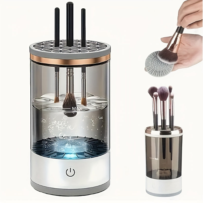USB-Powered Electric Makeup Brush Cleaner and Organizer with Drying System