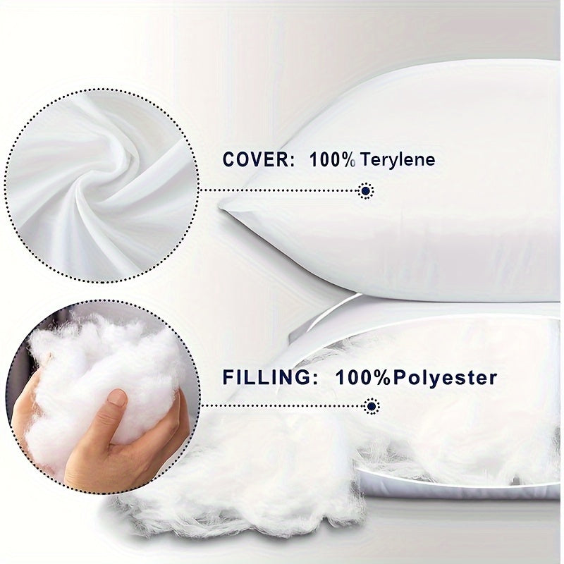 Set of 4 White Decorative Pillow Inserts for Sofa Couch Living Room Home Decor