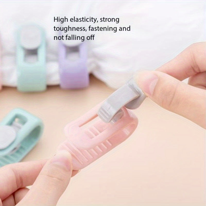 Set of 6 Reusable Bed Sheet Clips Anti-Slip Duvet Cover Fasteners Elastic Clasp