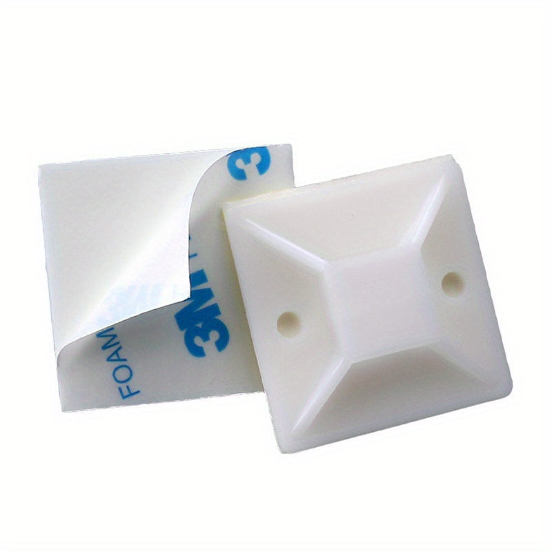 200 bridas de nylon autoadhesivas con base de goma para uso en el hogar, oficina y exterior