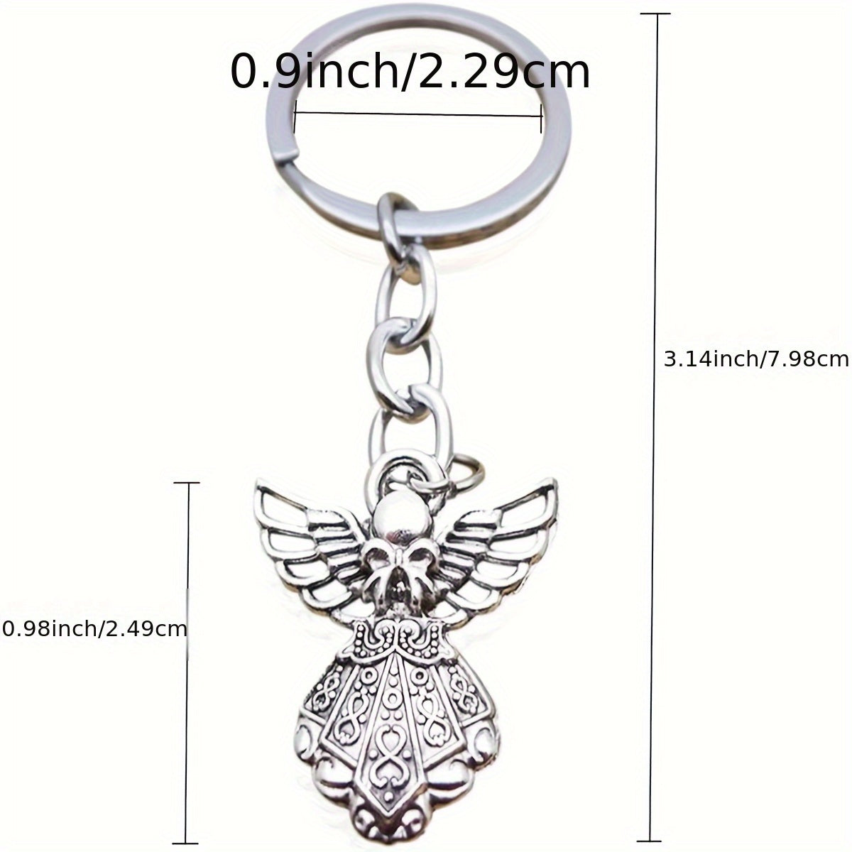Silver Angel Keychain Set of 50 for Women Funeral Gifts Handmade Pendant