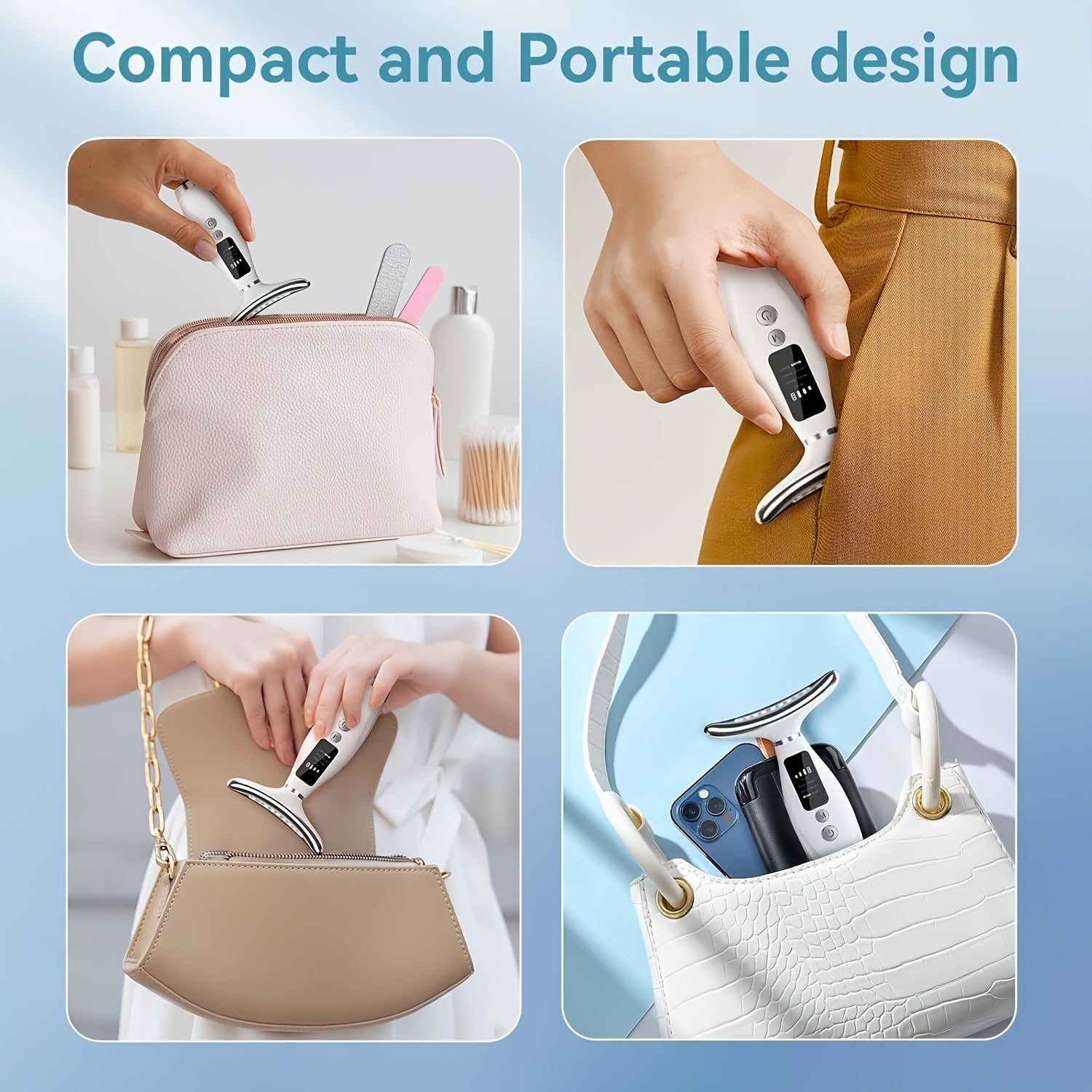 LED chiroqlari, isitish rejimi bilan qayta zaryadlanadigan yuz va bo'yin massajchisi - teri parvarishi, stressni kamaytirish uchun ideal - ayollar uchun, Onalar kuni, Pasxa, Yangi yil uchun mukammal sovg'a.