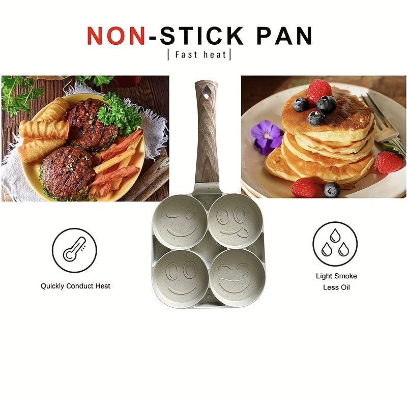 Sartén de aluminio antiadherente para huevos y panqueques, capacidad para 4 tazas, compatible con gas y inducción