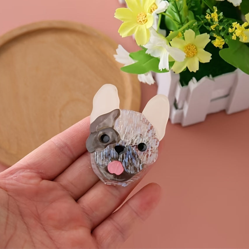 Akril it broshli pin, tilini chiqarib turgan chaqaloq dizayni bilan, vintage uslubdagi hayvonlar lapel pin, kiyimlar, sumkalar va aksessuarlar uchun