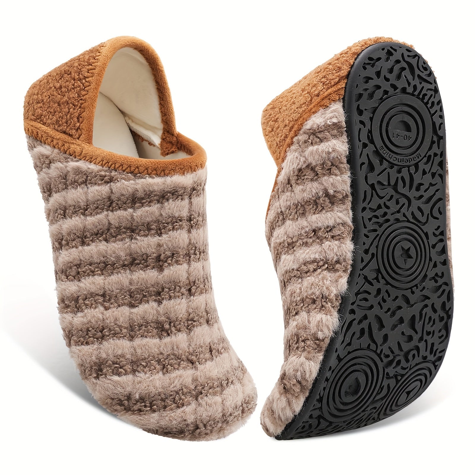 Women Men Rubber Sole Flat Slippers Non Slip Lightweight House Shoes