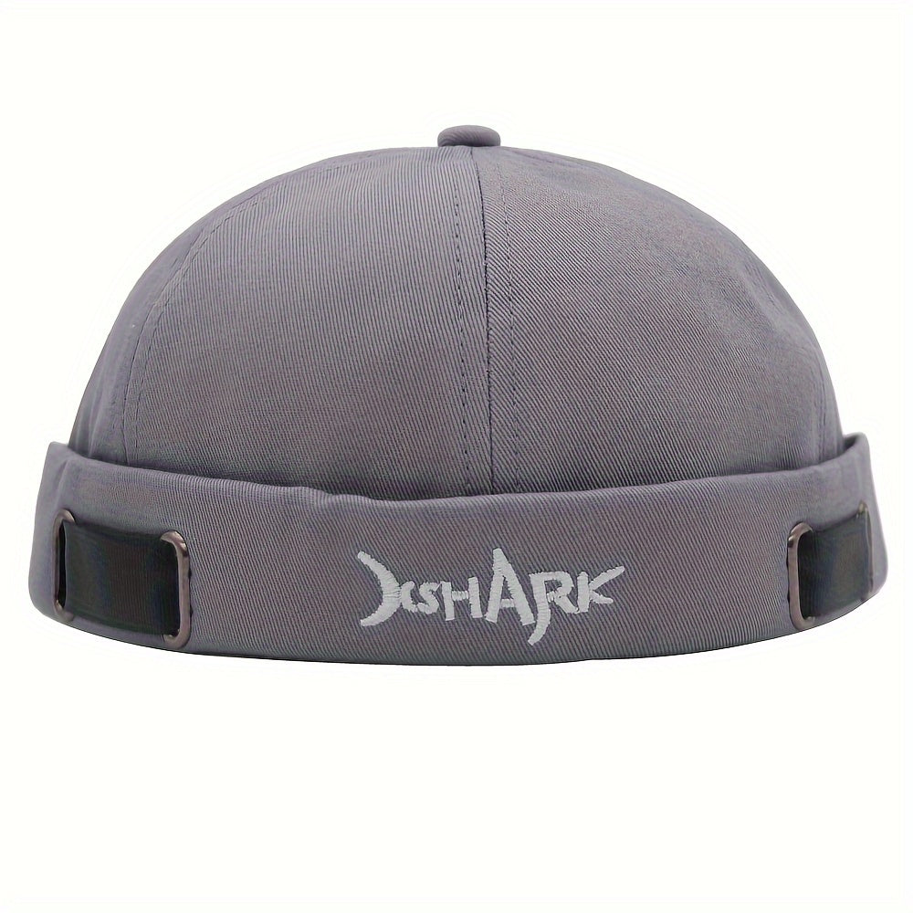 Gorros de algodón con bordado de letra Shark Unisex Streetwear Skullies