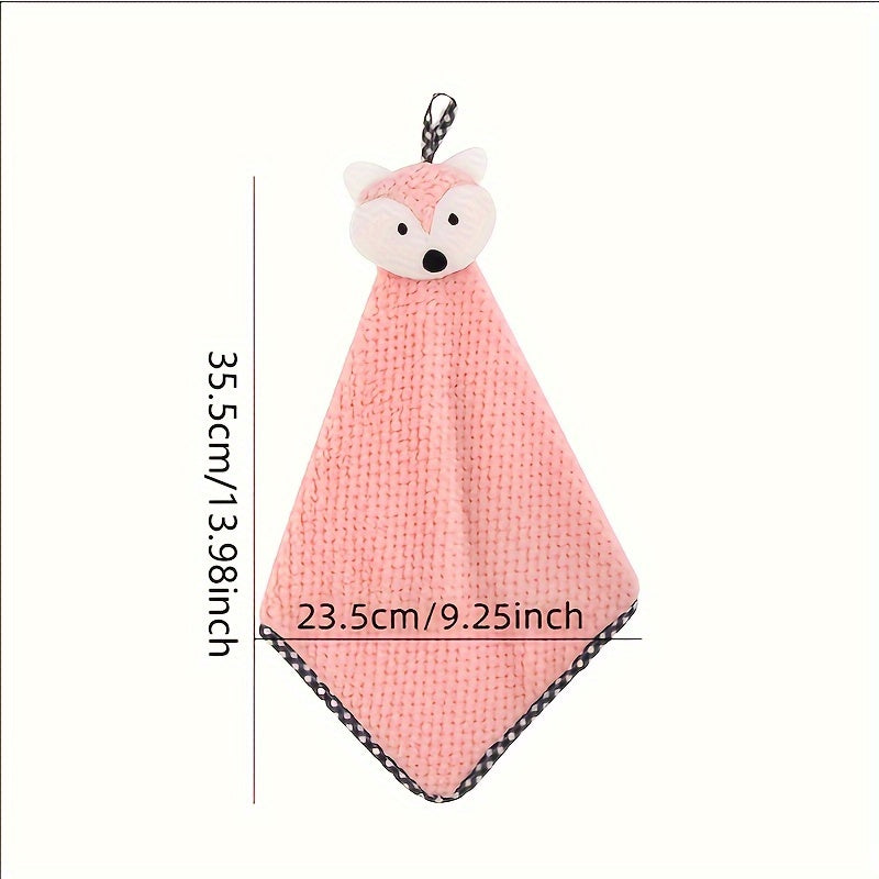 Fox Pattern Hanging Kitchen Towel Absorbent Quick-Drying 27.99x41.99cm