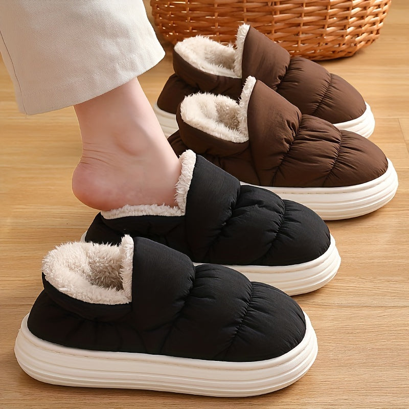 Women's Plush Lined Indoor Slippers Non-slip Cozy Warm Shoes