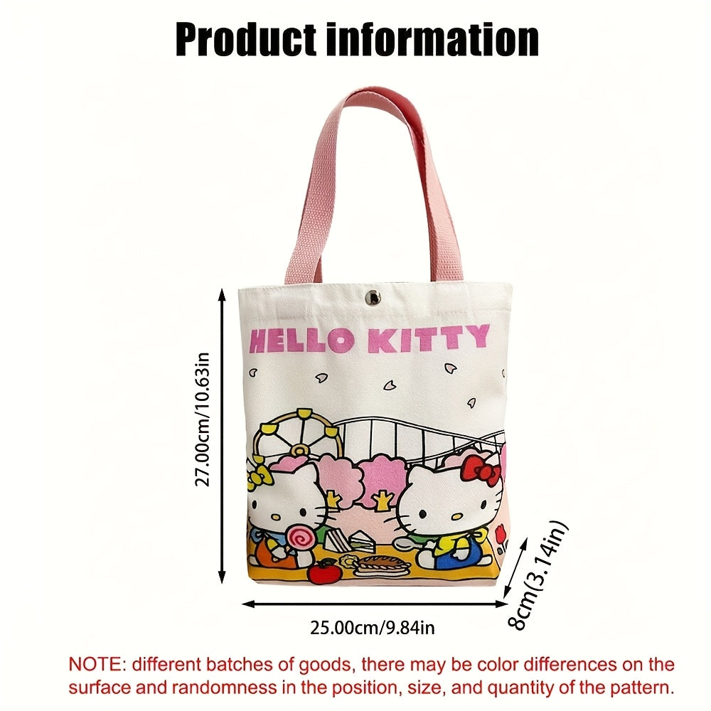 Hello Kitty Animal Print Canvas Travel Bag with Tassel and Buckle Closure