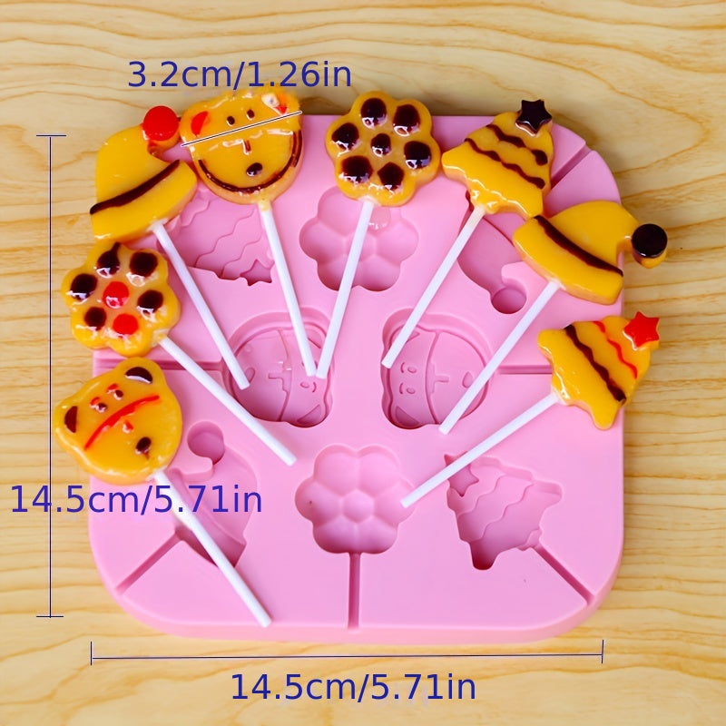 3D Silicone Lollipop Mold for Cake Pops Reusable Candy and Snack Baking Tool