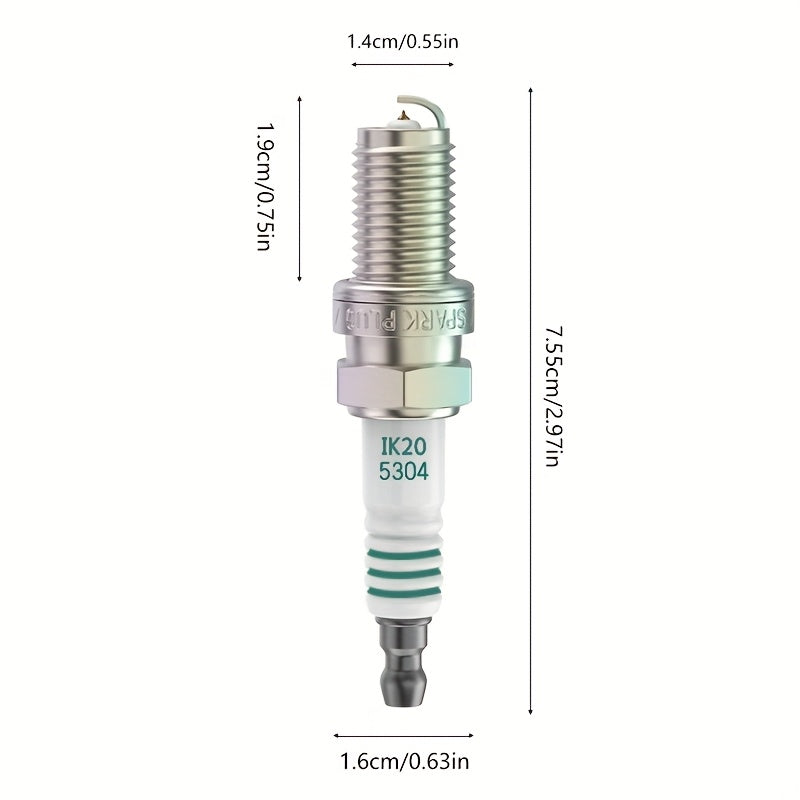 4 Pcs Spark Plugs for Auto Vehicles I-K20 5304 High Performance