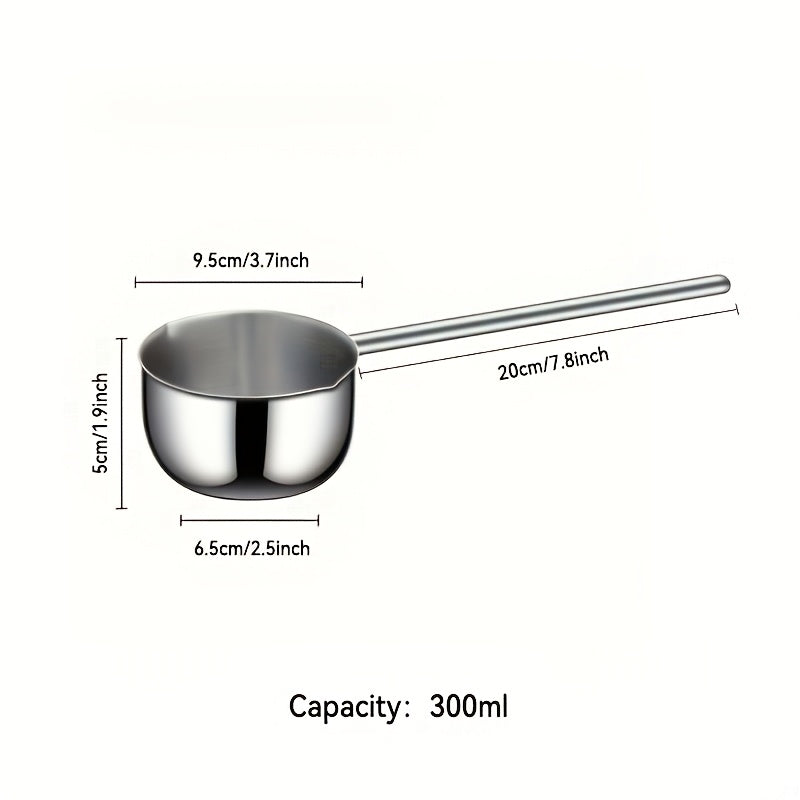Stainless Steel Mini Pot 300ml with Long Handle for Melting Chocolate and More