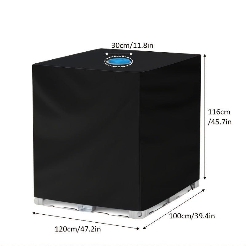 Чехол для IBC-бака объемом 275 галлонов, черный солнцезащитный для уличных садовых резервуаров