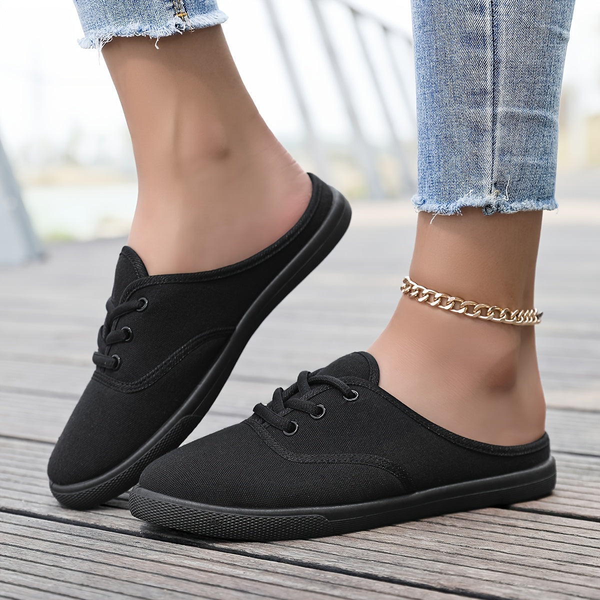 Ayollar uchun yengil slip-on sport poyabzali nafas oluvchi mato, barcha mavsumlar uchun, oq, qora, dengizxotiri