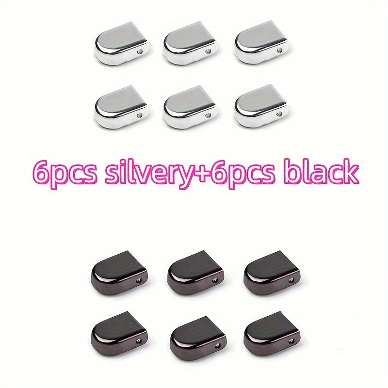 12 Pack Metal Shoe Clips No-Tie for Men and Women Durable Solid Color