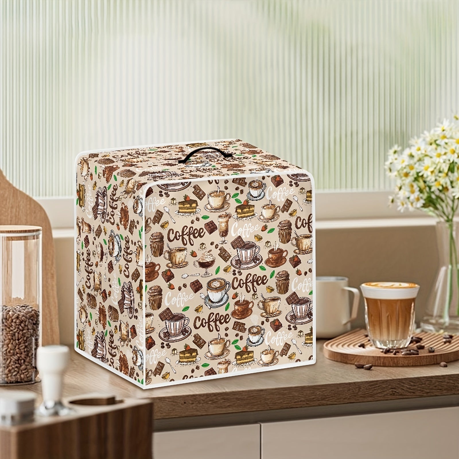 Cute Cartoon Coffee Maker Blender Cover Dustproof Protector with Handle