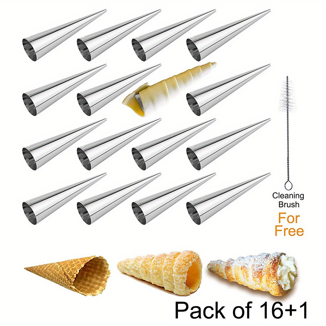 Stainless Steel Cone-Shaped Mold for Cream Horns Bread Rolling Ice Cream Cones