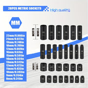 Juego de 50 piezas de barras de extensión de encendido SAE y métricas para trinquete y vasos de impacto