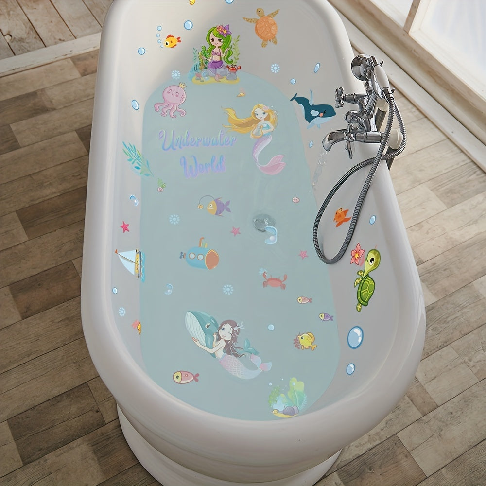 6 Anti-Slip Bathtub Stickers for Kids Mermaid and Ocean Theme Safe Bathing