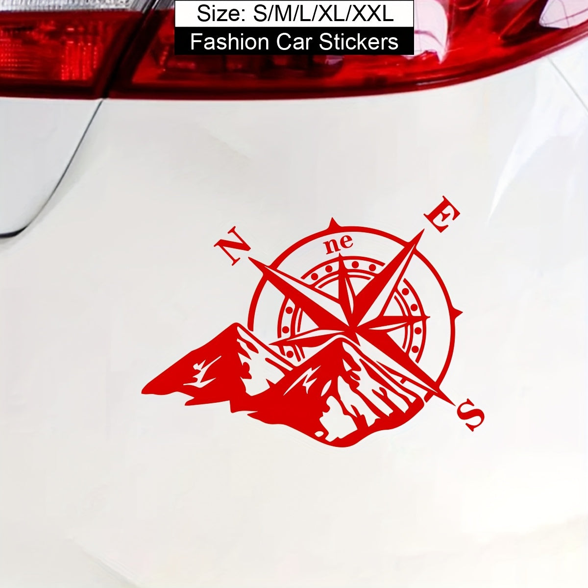 Calcomanías para vehículos de aventura, brújula reflectante, pegatinas de montaña, vinilo
