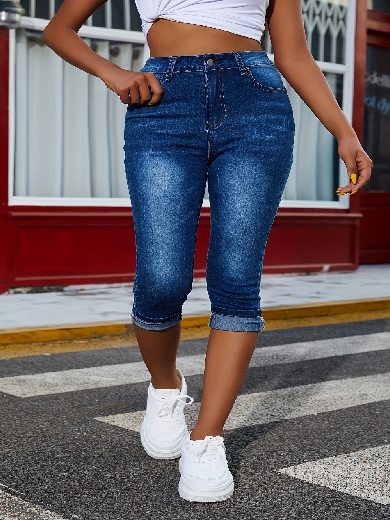 Women's Plus Size High Stretch Skinny Jeans Street Style