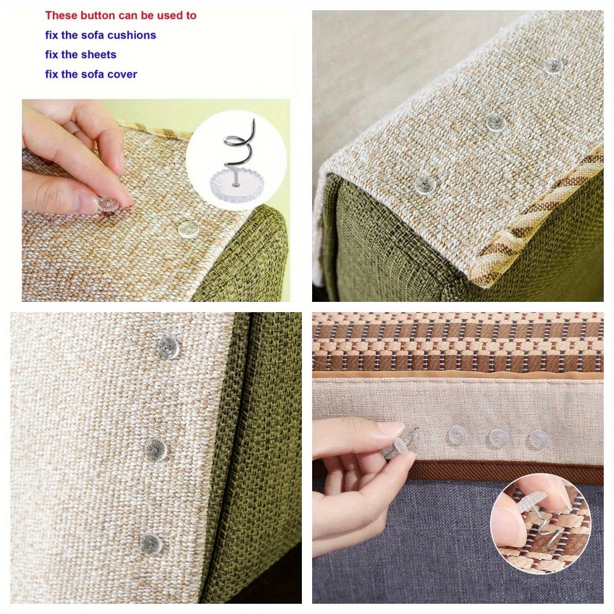 1 штука элегантной прозрачной спиральной зажимной скобы, обеспечивающей невидимый безопасный захват для чехлов на диван и кровать. Это нескользящее домашнее крепежное решение изготовлено из пластика без деревянных компонентов. Только ручная стирка.