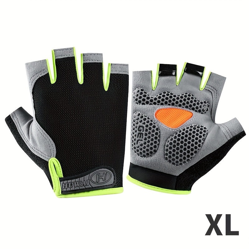 Half-Finger Breathable Polyester Fitness Gloves for Outdoor Sports Non-Slip