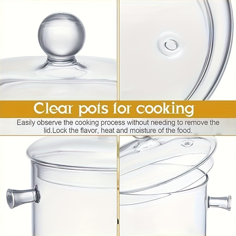 Transparent Borosilicate Glass Soup Crockpot for Kitchen Use
