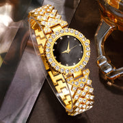 Women's Watch and Jewelry Set Retro Faux Leather Strap Crystal Accents Zinc Alloy Case