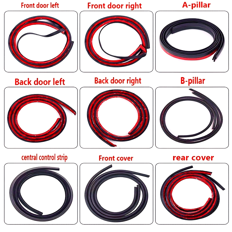 Car Vehicle Door Seal Strip Dustproof Soundproof Weather Stripping Rubber Set