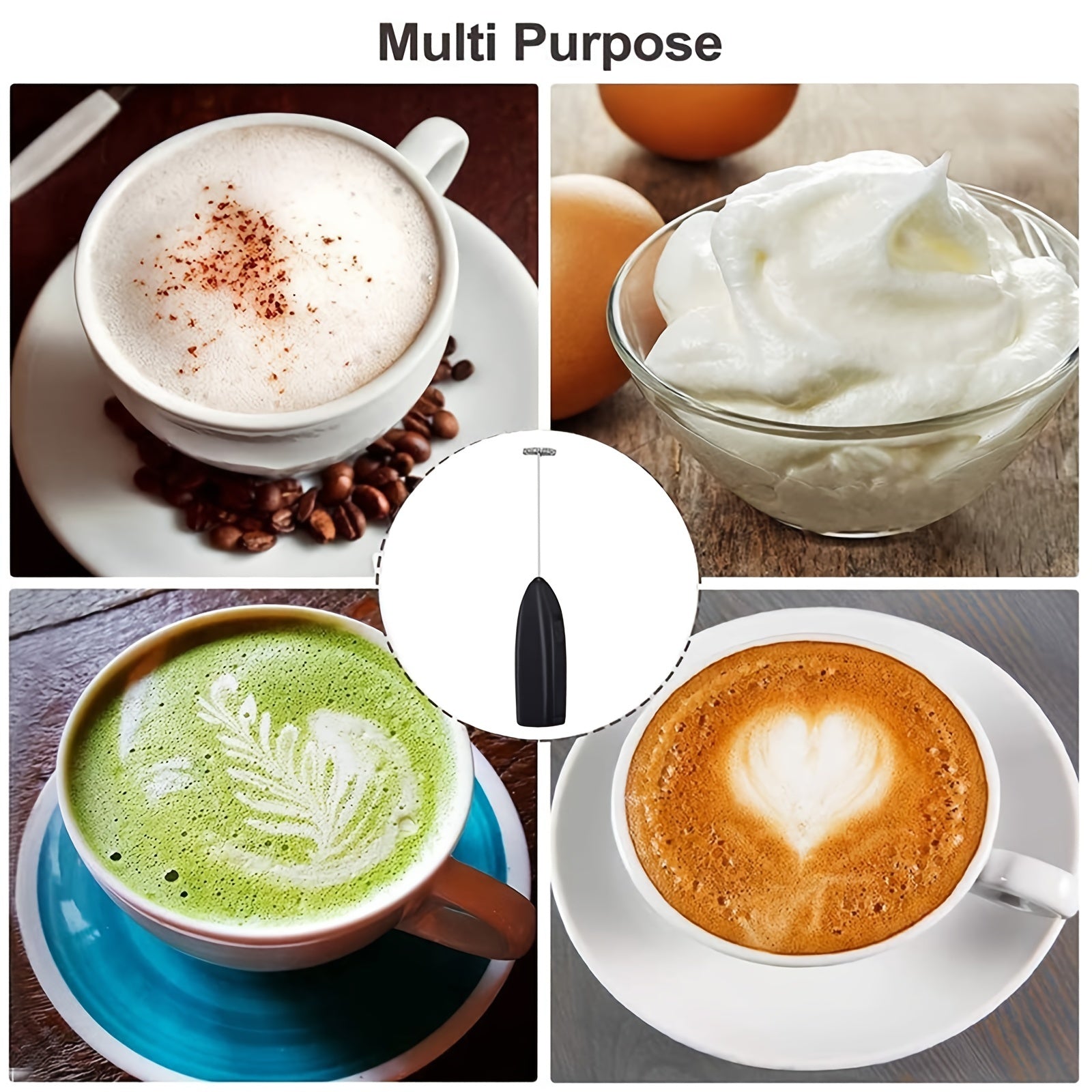 Мини-электрический блендер для молока, кофе, капучино, перемешивания. Батарея не входит в комплект.