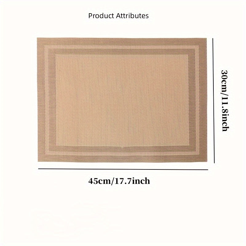 4-Piece Kitchen Insulation Table Mats Water and Heat Resistant Thick Striped Protecting Hot and Cold Drinks