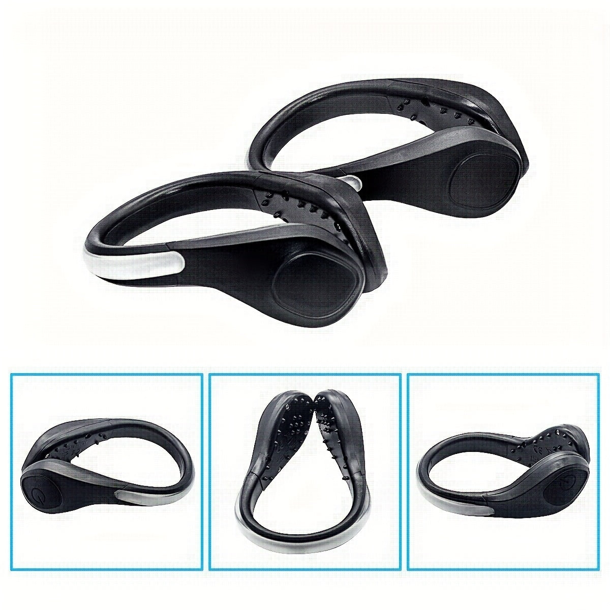 Unisex LED Shoe Light Clips Flashing Shoelaces for Night Running