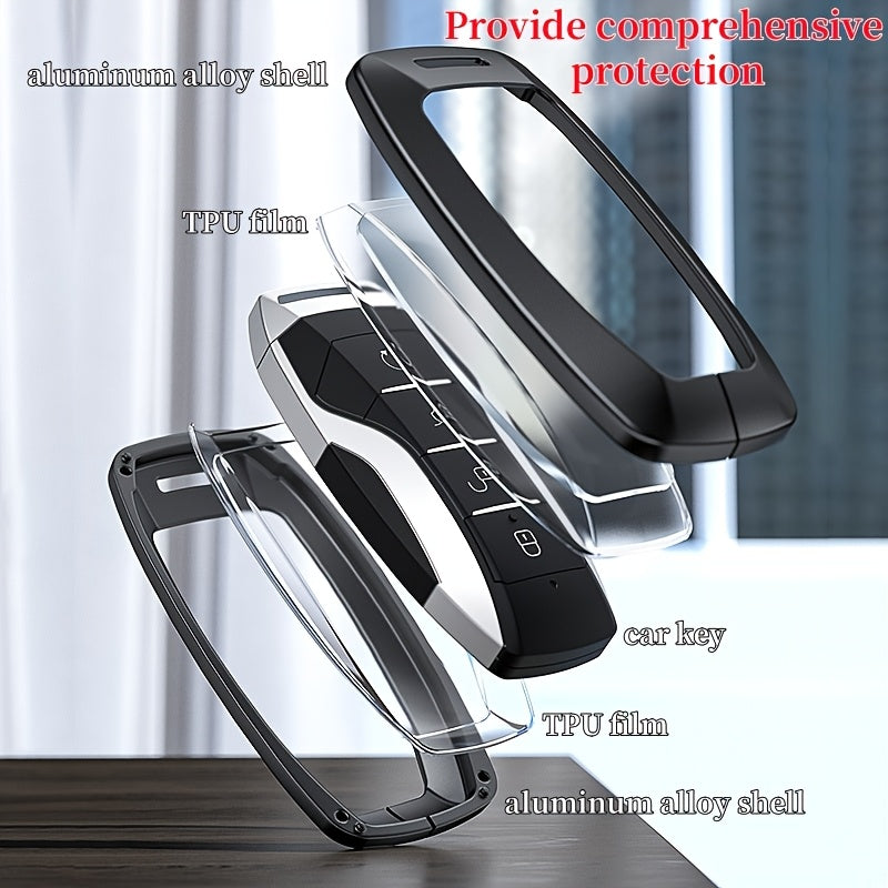 Universal Zinc Alloy Dual Key Case for Car Key Fob Scratch-Resistant Durable