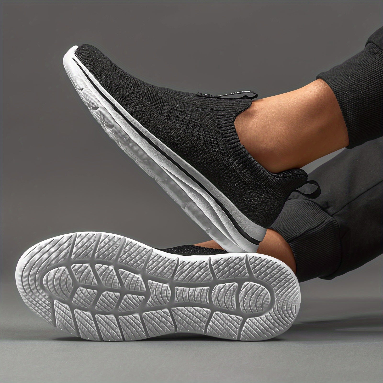 Men's Breathable Slip-On Loafers Casual Office Shoes Solid Color All-Season