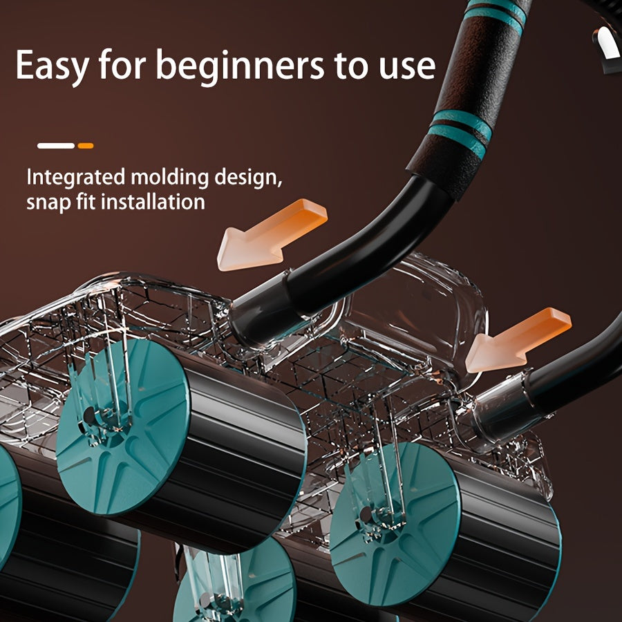 Аб-роллер с наколенниками для тренировки корпуса, домашний фитнес, оранжевый, синий, черный