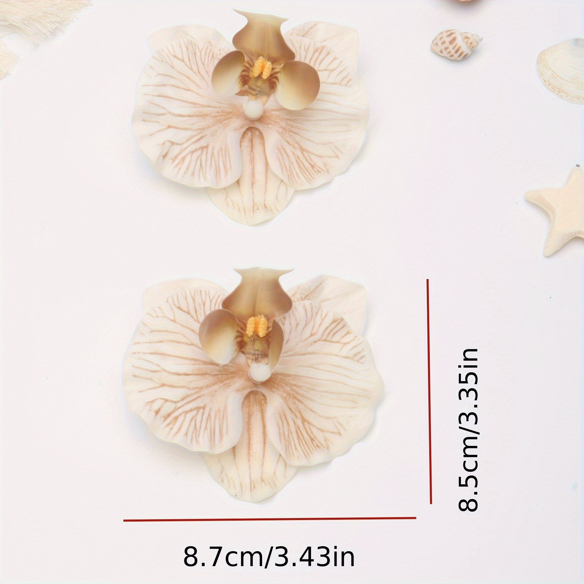 2pcs Women Fashion Iris Flower Shoe Charms Beige Pink White Removable Accessories