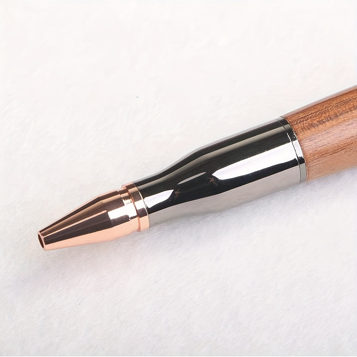 Leather Case Ballpoint Pen Set with Rosewood Holder and Retractable Tip for Business and Students