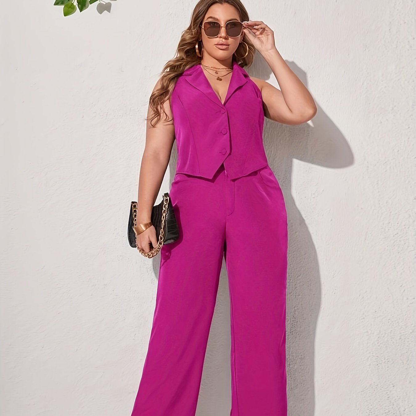 Women's Suit Jacket And Flare Pants Set Black Formal Office Wear