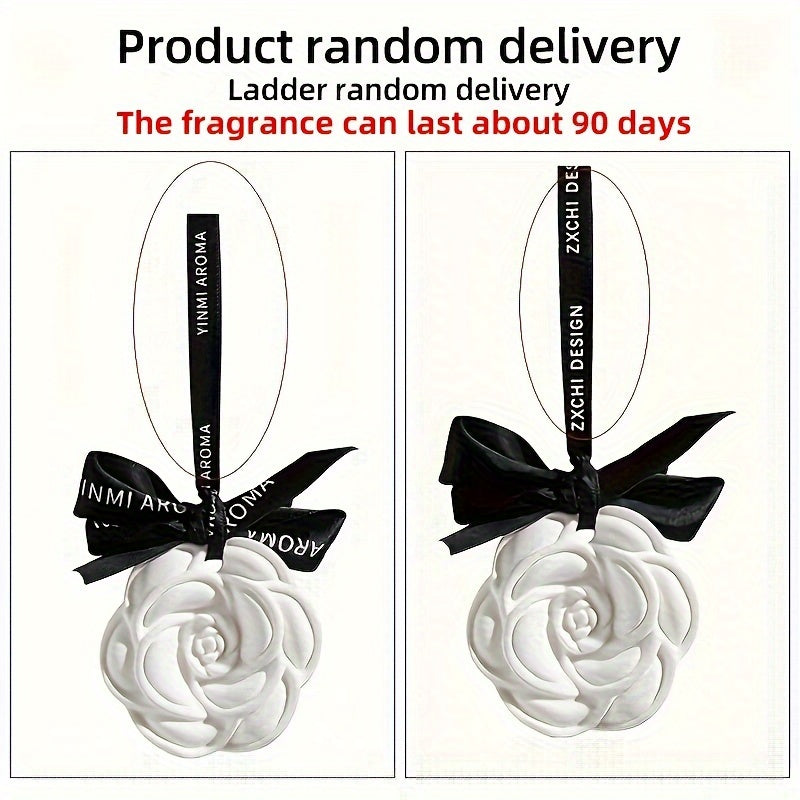 Car Scented Air Freshener Rose-Shaped Plaster White Flower Decor